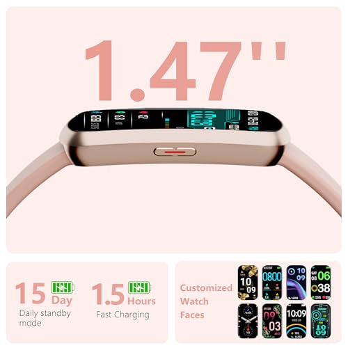 Image of Health Fitness Tracker, Smart Watch with 24 /7 Heart Rate, Activity Tracker with Blood Pressure and Blood Oxy-gen Monitor, 120 Sport Mode Waterproof Sleep Tracker for Women Men