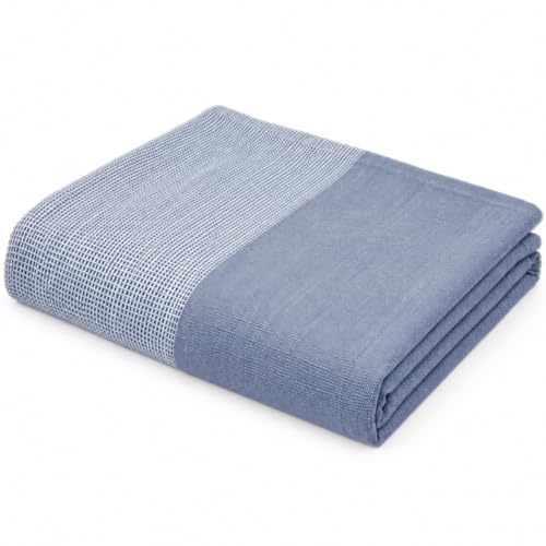 Image of Thirsty Towel, Bamboo Towels for Bath, Super Soft Slub Towel & High Absorbency Towels, Light Weight, & Quick Dry Towels for Bath Large Size, Towel for Bath Men, Women & Kids (Pack of 1 - Dark Denim)