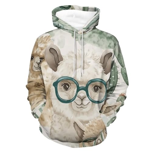 Sweat à capuche alpaga et cactus pour homme et femme en taille S