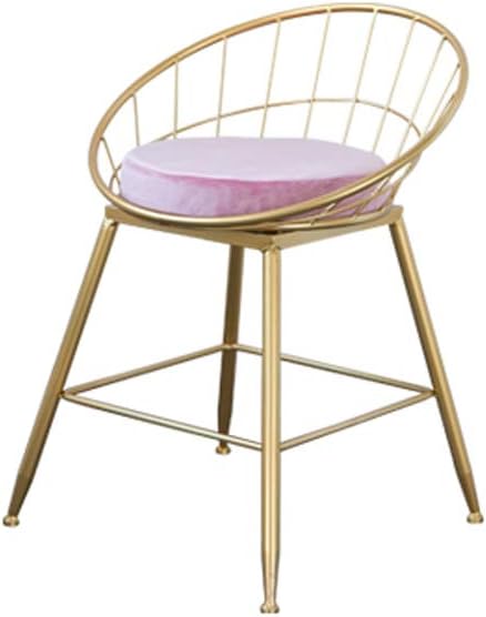 Golden Wrought Iron Bar Stool, Flannel Sponge Cushion High Stool, Sitting 45/75 cm High, Coffee Shop, Leisure Bar Stool