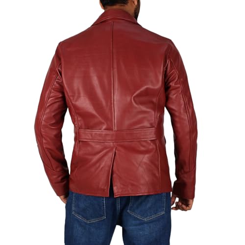 Laverapelle Men's Genuine Lambskin Leather Coat (Black, Officer Coat) - 24020022