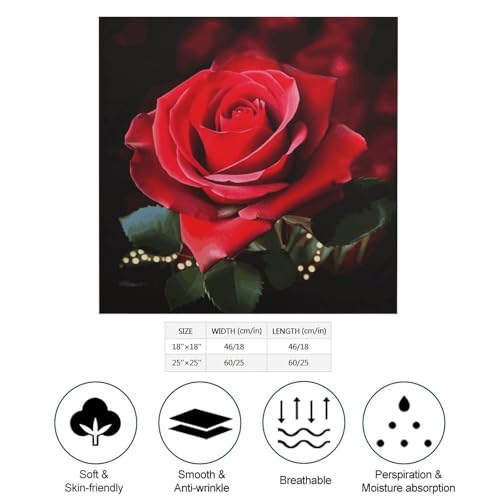 Rose Flower Head Scarf Like Silk Scarf Lightweight Fashion Satin Hair Bandanas for Women Boho Headscarf Hair Wrap Bandana Headband Handkerchief Silk Scarves for Bag Purse Neck 18 Inch2