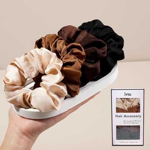 Image of Hair Scrunchies for Women - Hair Ties No Damage Both for Thick Hair or Thin Hair Curl Hair No Crease Scrunchies Ponytail Holder No Hurt Your Hair