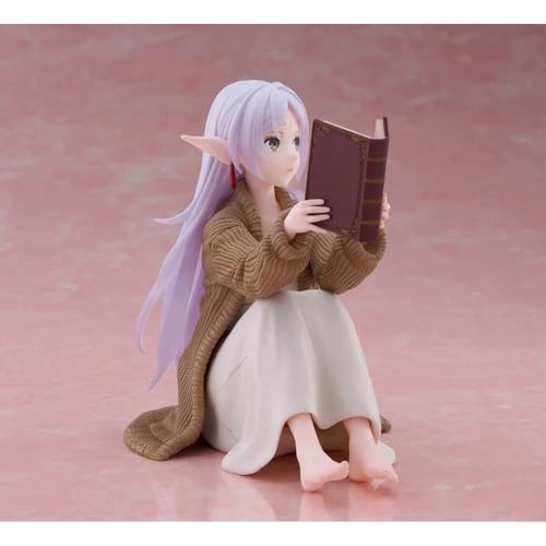 Image of LUNK Anime Frieren Action Figure,Frieren Manga Character Frieren Figurine Sitting Statue PVC Model Desktop Decoration Collectible Gifts,13cm /5.1in