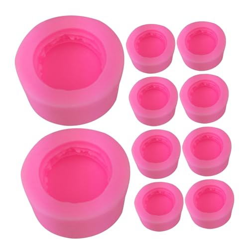Zerodeko 10 Moldes Para Macarrones Fondant Cera Fundida Molde De Silicona Para Velas Galletas Pasteles Chocolate Magdalenas Fondant 3D Gel De Sílice Rosa