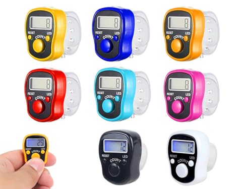 Compteur de doigts numérique Tasbeeh LCD, bague de comptage électronique prière et golf x8
