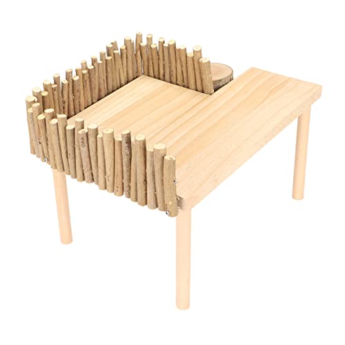 Plateforme d'escalade pour hamsters en bois noble avec échelle rotative robuste - 7
