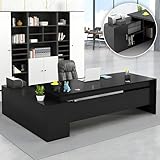 bureau direction bois massif Espace de travail spacieux : ce bureau de direction moderne offre un espace de travail généreux pour votre ordinateur portable, vos blocs-notes et autres accessoires. Idéal pour créer un espace de travail efficace, il s'adapte à toutes vos activités de bureau, de la paperasse aux jeux vidéo.