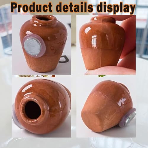 Mini imanes jarrón cerámico para refrigerador, 8 piezas miniatura 4