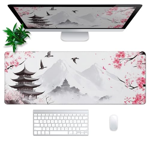 50% Off Cherry Blossom Watercolor Mouse Pad - Large Desk Mat - Image 2