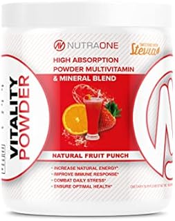 Vitality Vitamin Powder by NutraOne – Powdered Vitamin and Mineral Supplement (Fruit Punch - 30 Servings)