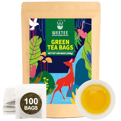 WT WEETEE Green Tea Bags 100ct, Pure Classic Chinese Green Tea, Caffeinated