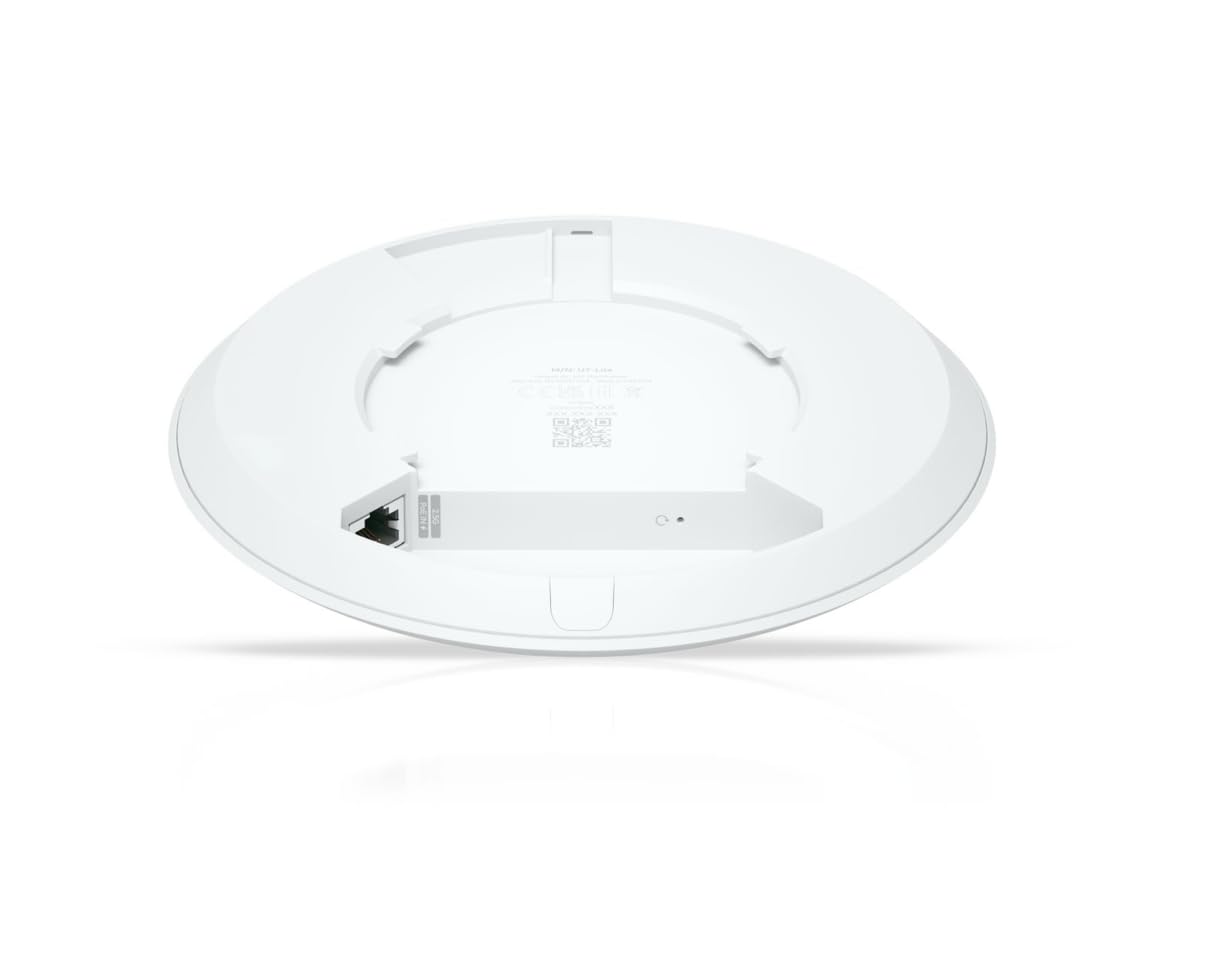 Ubiquiti UniFi U7-Lite – Punto di Accesso WiFi 7 (802.11ac/AX/be), 4 Flusso Spaziali, 115 m² di Copertura, 2.5 GbE RJ45, PoE+, 200 Utenti, Montaggio a Soffitto/Murale, Bianco