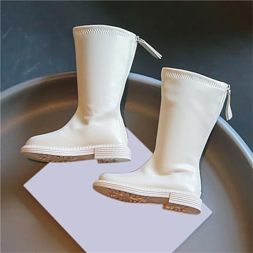 Toddler Dress Boots for Girls Girls Front Zipper Cheer Shoes Outdoor Warm Non Slip Mary Jane Shoes4