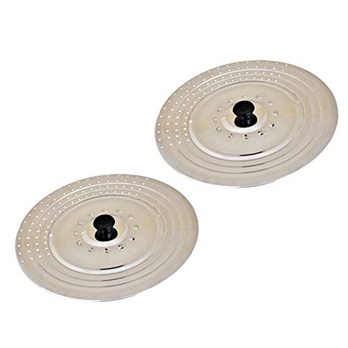 Kosma - Set di 2 coperchi universali in acciaio INOX con foro per vapore, coperchio per pentola, coperchio per padella, 25 cm