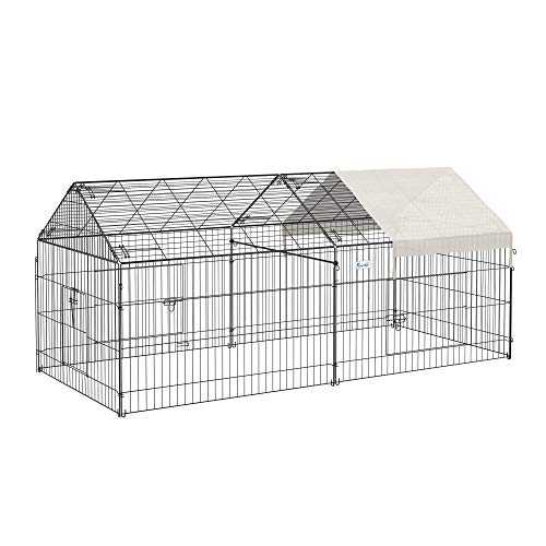 PawHut 7.2' Small Animal Playpen with Cover, Multifunctional Metal Pet Exercise Pen Large Metal Chicken Coop, Outdoor… - Image 4