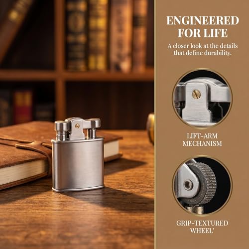 Encendedor metálico kerosene vintage plata suave miniatura 2