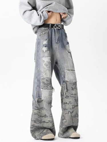 Men's Jeans Spring American Loose Camouflage Denim Long Pants for Men3