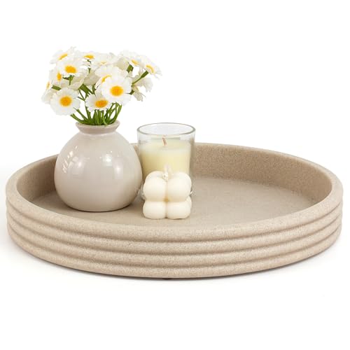 YMXYJM Round Decorative Tray - Modern Coffee Table Tray Decor,