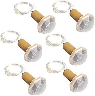 Uonlytech 6pcs Solar Wine Bottle Cork String Lights Colorful LED Copper Wire Light Party Supplies for Home KTV Bar