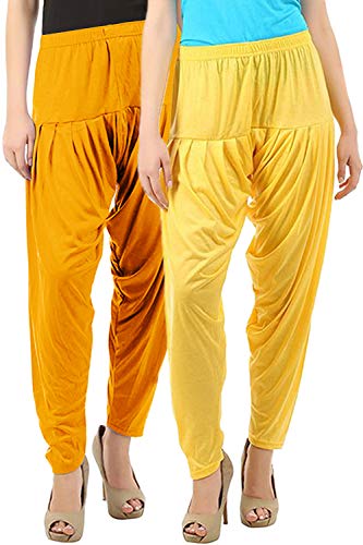 Image of Buy That Trendz Womens Patiala Pants Combo Pack of 2 Viscose Dhoti Patiyala Salwar Harem Bottoms Pants