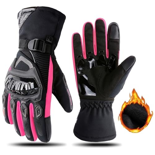 Genérico Guantes de Motocicleta, Resistentes al Viento, Impermeables, Guantes de Moto para Mujer, Guantes de equitación para Pantalla táctil, Guantes de Motocross, Invierno para Mujer