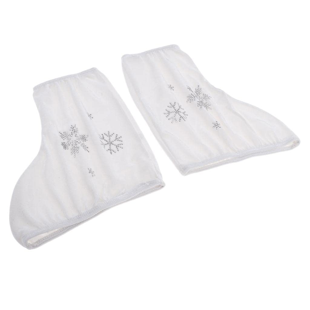 2 coperture protettive per scarponi da pattinaggio artistico in velluto bianco-S bianco S bianco S
