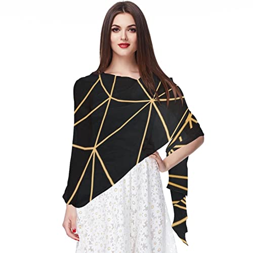 Foulard géométrique en mousseline de soie multicolore pour femme
