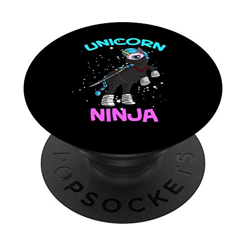 Divertido regalo de unicornio Ninja | Lindo Karate Artes Marciales Niños PopSockets PopGrip Intercambiable