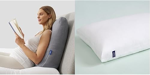 Casper Almohada de respaldo para dormir, tamaño único, color gris y almohada original para dormir, King, color blanco