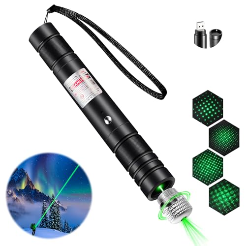 Laser Pointer High Power, Green Laser Pointer Indicator Light, Long Range Lazer Pointer for Hiking, USB Charge