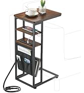 Amazon｜ZEXVIDA スリムサイドテーブル 幅18cm コンパクト 3段収納