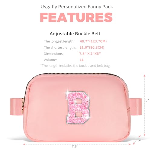 Image of Uygafly Gift for Teen Girls Kids Daughter Her - Birthday Gifts for 3 4 5 6 7 8 9 10 11 12 13 Year Old Girls,Fanny Pack Crossbody Bag Purse Belt Bag Cute Trendy Stuff | Peach,B