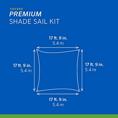 Coolaroo 459574 Shade Sails, 17'9" Square, Beech #TOP3