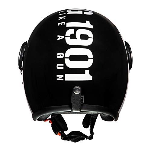 Image of Royal Enfiedl MLG Open Face with Visor Helmet Gloss Black & White (XL)62 CM (RRGHEM000207)