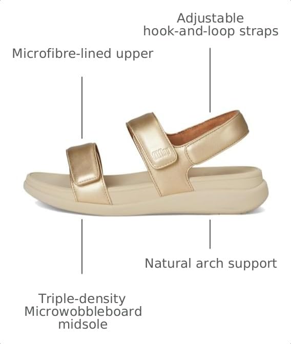 Image of FitFlop F-Mode Go Adjustable Flatform Back-Strap Sandals
