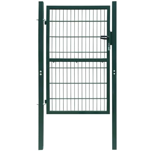 Mokuyary Portail de jardin 2D (simple) vert 100 x 120 cm Portail de jardin en métal Portail de cour, Portail de jardin, Porte de clôture, Porte simple