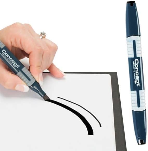 Concept Marcadores de arte de doble punta, marcadores para colorear para adultos y niños para dibujar, dibujar y garabatear, negro no. 120