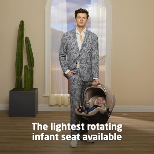 Image of Maxi-Cosi Peri 180 Rotating Infant Car Seat, Baby Car Seat Rotating Carseat, Natural Heritage