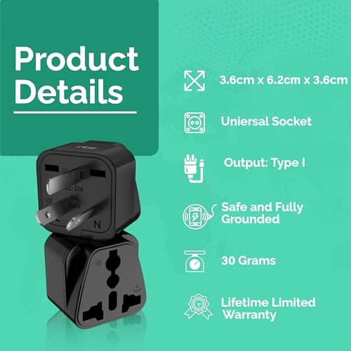 rts Store rts India to Australia Universal Travel Adapter UTA01 - Image 3