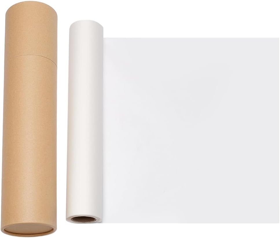 INFUNLY Kraft Paper Rolls 25.15yd×12.2Inch Teabag Paper Roll White Wrapping Paper Sheets Wet Strength Tissue Paper for Art Collage Packing Tissue for Painting Collage Origami Printmaking
