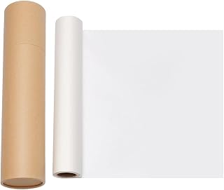 INFUNLY Kraft Paper Rolls 25.15yd×12.2Inch Teabag Paper Roll White Wrapping Paper Sheets Wet Strength Tissue Paper for Art Collage Packing Tissue for Painting Collage Origami Printmaking