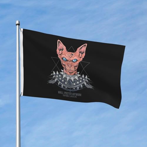 Egyptian Cat Iron Armor Flag 3x5 ft Polyester Banner