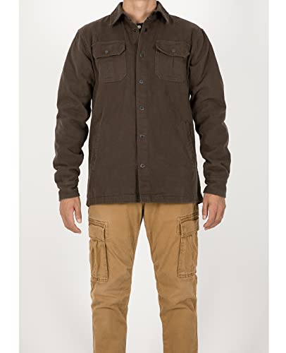 Image of ZENTHACE Men's Full Flannel Lined Shirt Jacket, Heavy Washed Rugged Cotton