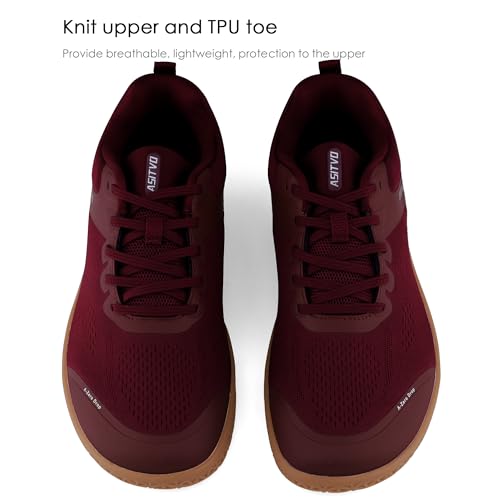 ASITVO Wide Barefoot Shoes Men Gym Zero Drop Sole Minimalist Cross Trainer Width Toe Box Size 11 Sneakers Grounding Casual Shoes Date Red Oxford 45 by ASITVO - Used condition - Image 5