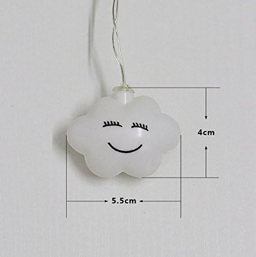 UChic 1.5M 10LED Battery Operation LED Smiley Face Cloud Lights Night Cute Led fairy String Lamps For Baby Bedroom Party Holiday Decor Light Warm White