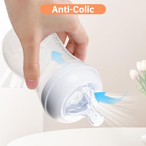 4 Pack Replacement Silicone Nipples Compatible with Philips Avent Natural Response Baby Bottle, Replacement Soft Spout for Sippy Cup, Easy Transition from Bottle to Cup (Flow 5, Standard Flow)