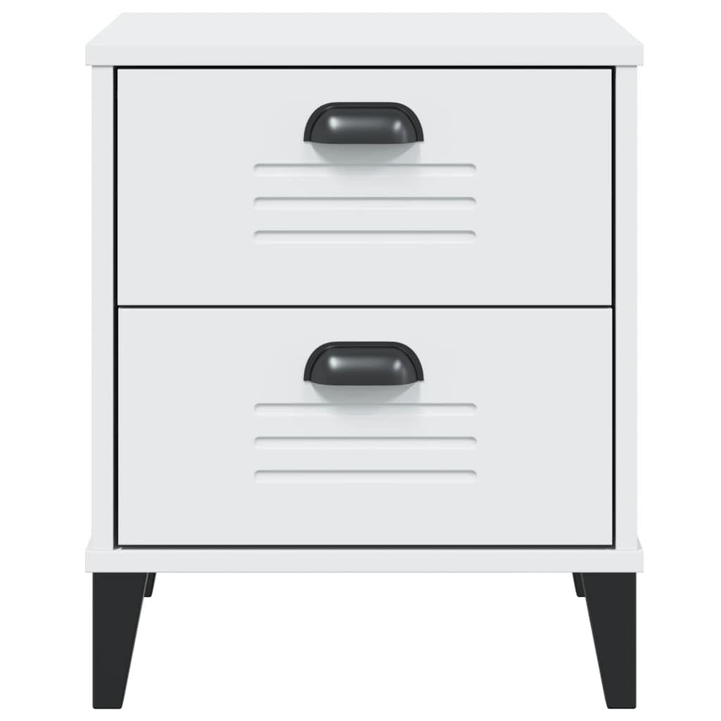 Mesa de Noche Industrial con Amplio Almacenamiento, Diseño Elegante para Dormitorio o Sala de Estar, Material de Madera de Ingeniería Resistente y Fácil de Limpiar