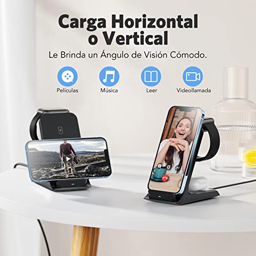 AGPTEK Caricatore Wireless 3 in 1 Qi Supporto di