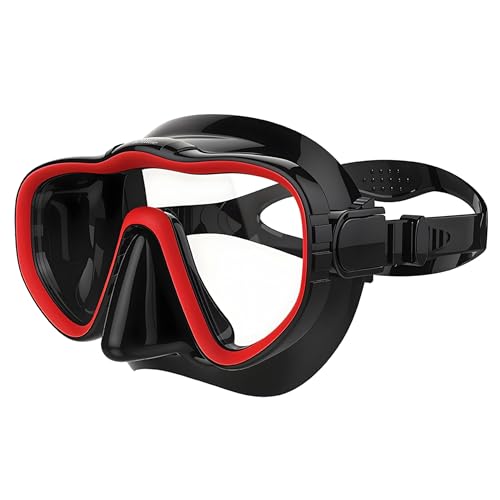 Kraken Aquatics Dive Snorkel Mask Adult | Quality Snorkeling Gear for Adults Scuba Gear Diving Mask Scuba Diving Gear Goggles for Swimming Masks (Red)